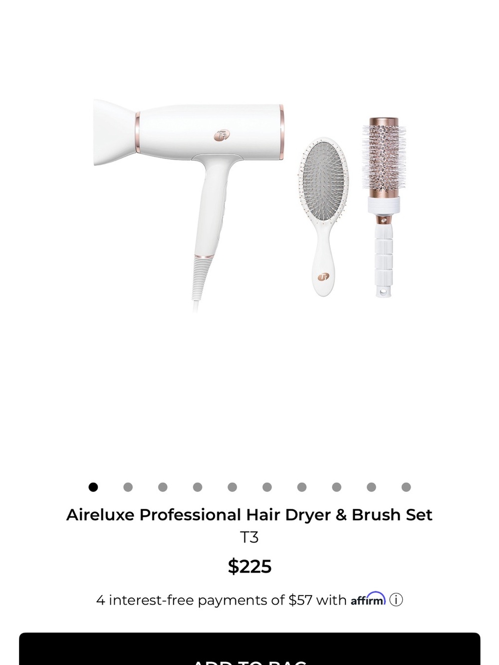 Authentic T3 AireLuxe Professional Hair Dryer & Brush Set - Barely Used